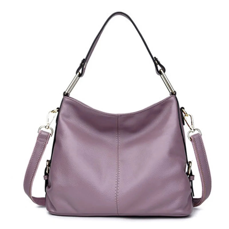 Soft Leather Casual Handbag