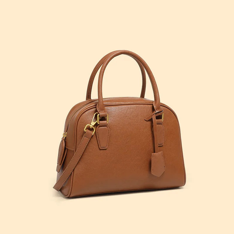 Top Handle Leather Handbag