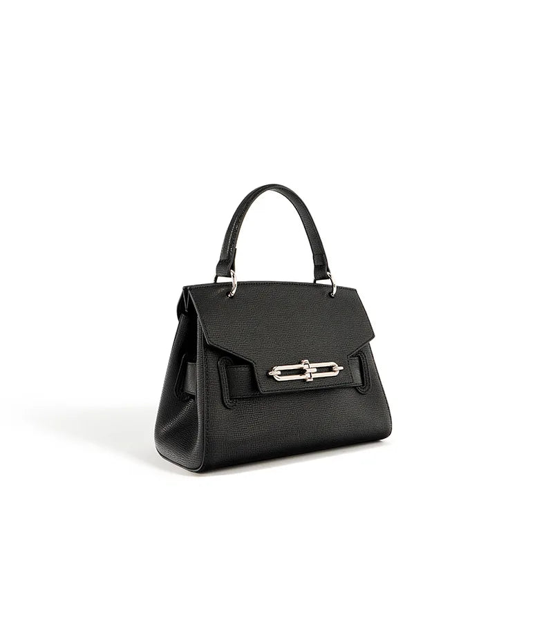 Classic Formal Handbag with Silver Hardware