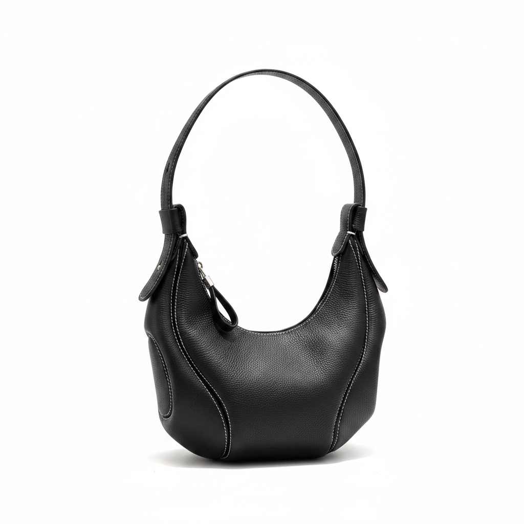 Soft Leather Hobo Shoulder Bag