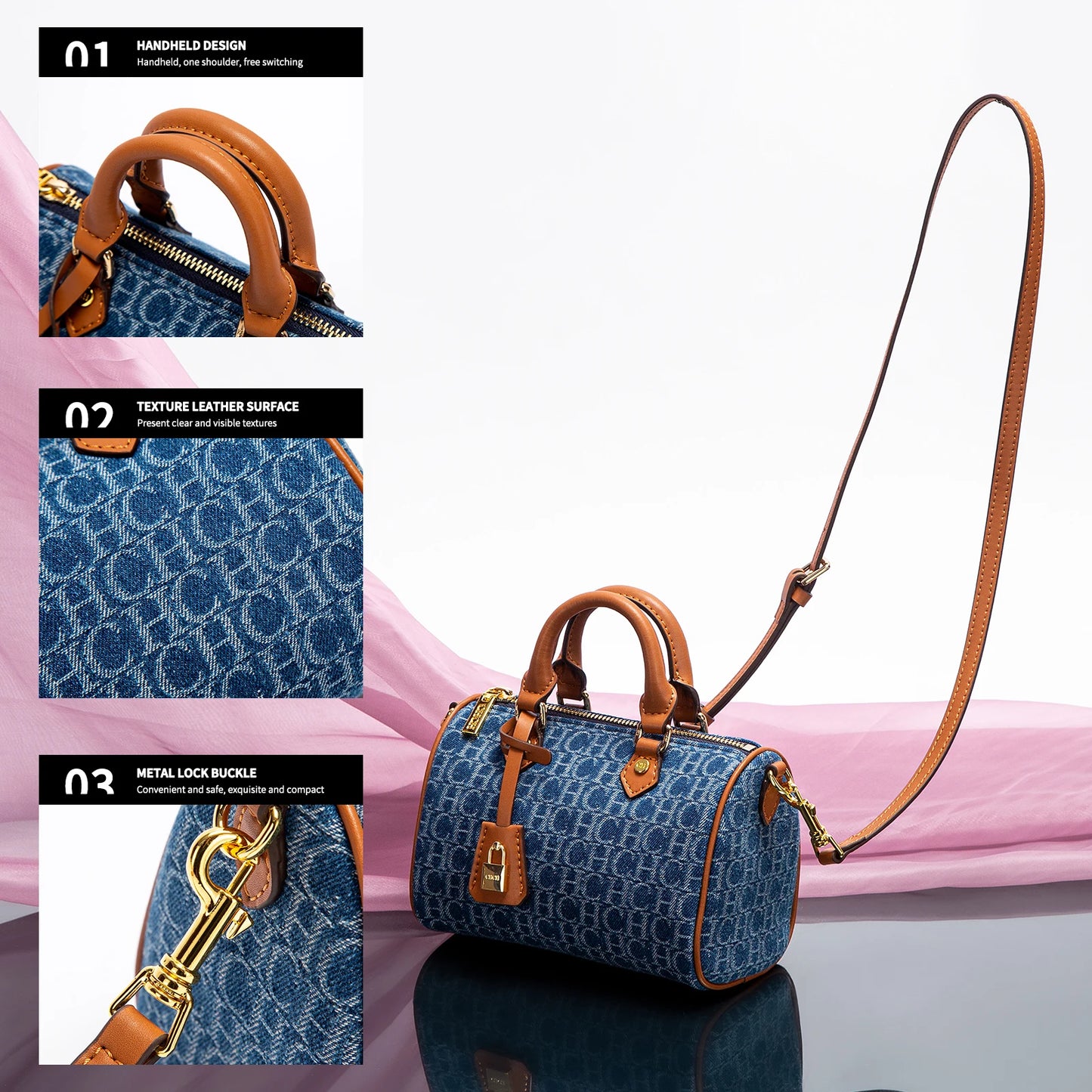 Chic Denim Crossbody & Handbag