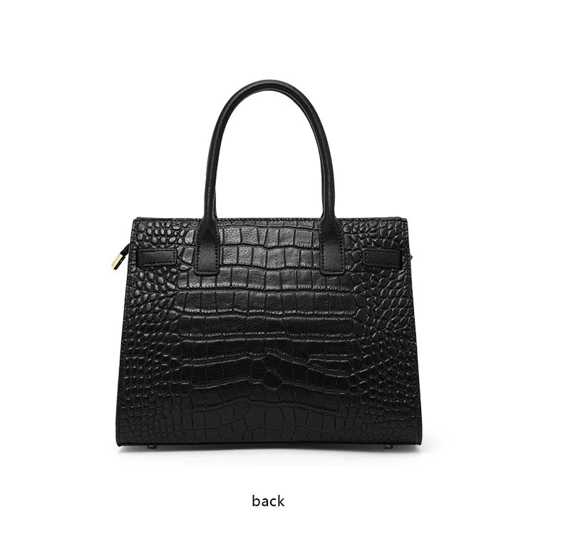 Luxury Crocodile Texture Tote Bag