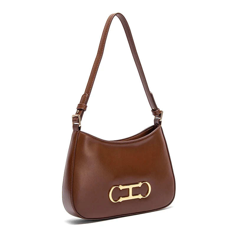Chic Hobo Bag with Gold Hardware