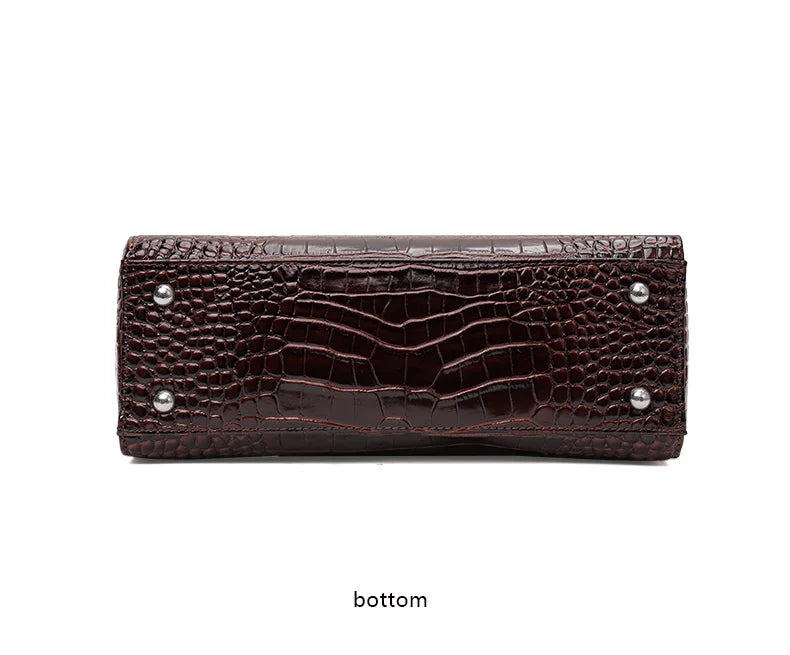 Glossy Crocodile Texture Tote Bag