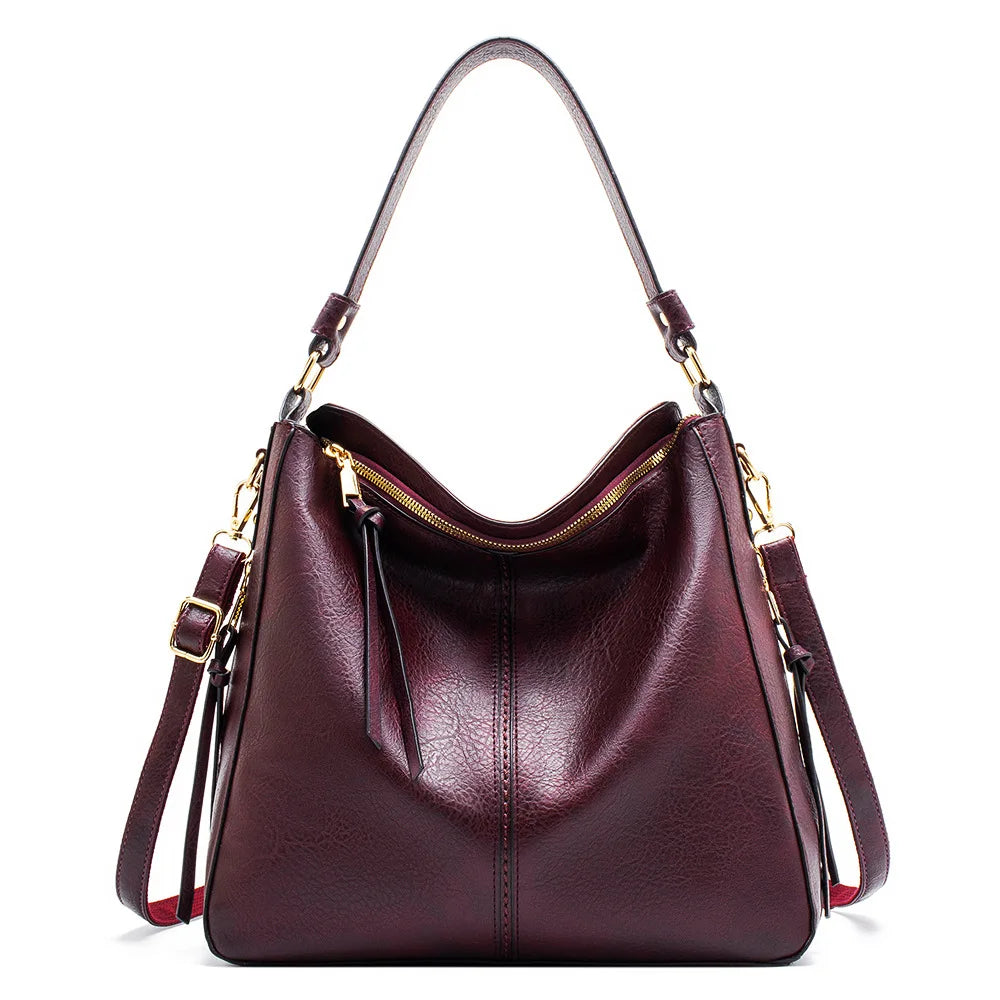 Multi-Way Pebbled Leather Handbag