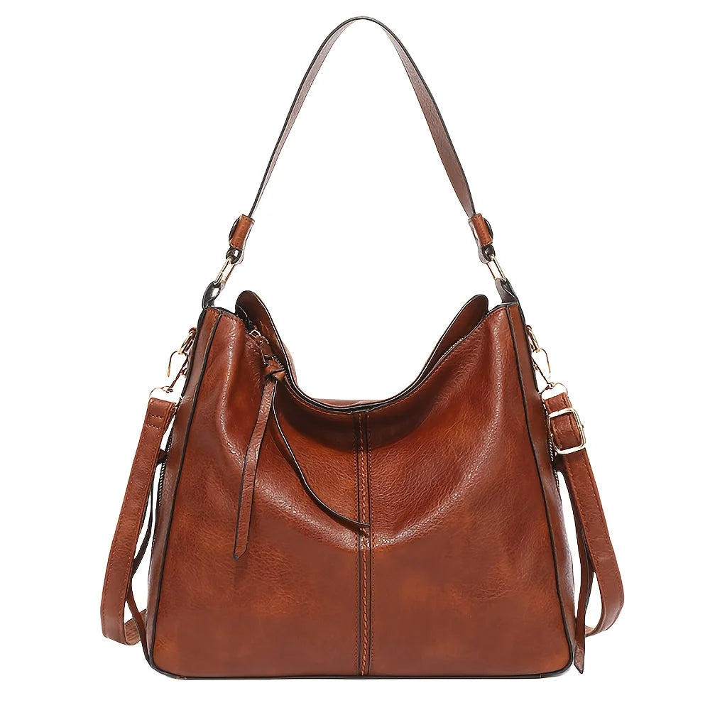 Vintage Style Multi-Way Leather Handbag