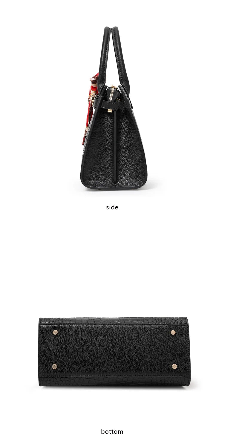 Luxury Crocodile Texture Tote Bag