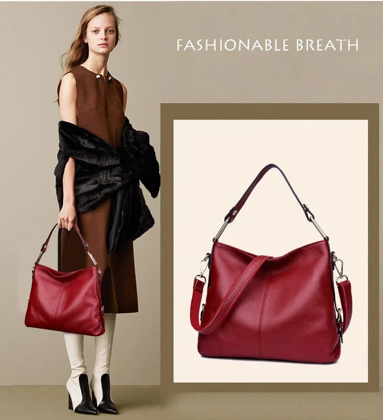 Soft Leather Casual Handbag