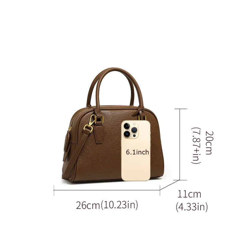 Top Handle Leather Handbag