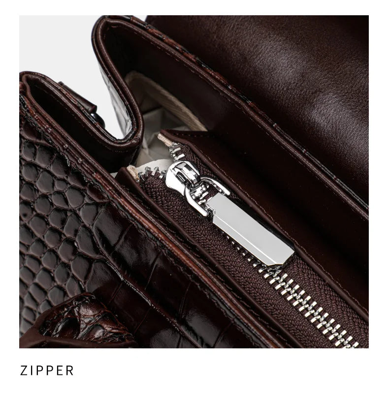 Glossy Crocodile Texture Tote Bag