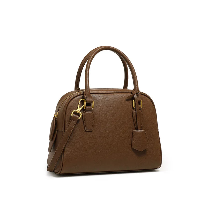 Top Handle Leather Handbag