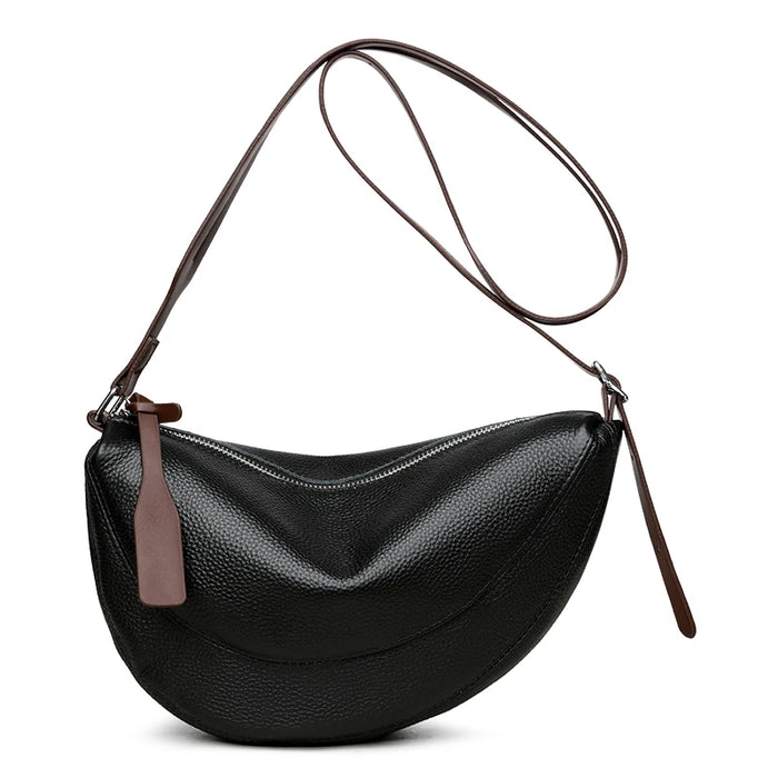 Luxury Genuine Leather Half Moon Shoulder & Messenger Bag