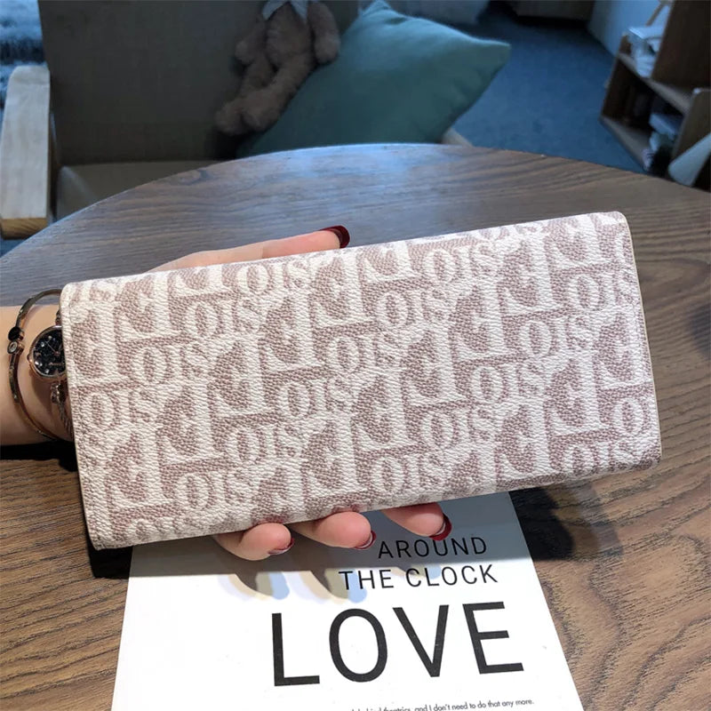 Letter Print Leather Wallet