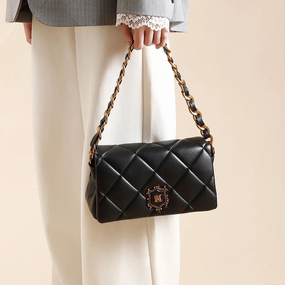 Quilted Diamond Chain Shoulder Bag