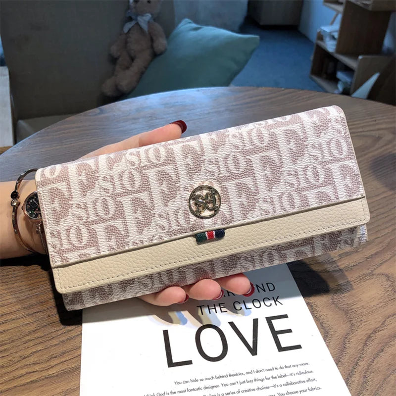 Letter Print Leather Wallet