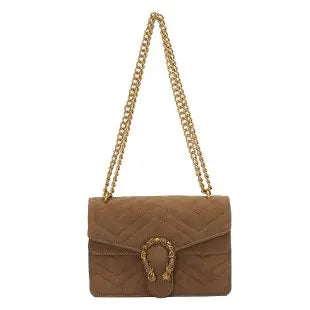 Luxury Flap Bag with Metallic Clasp