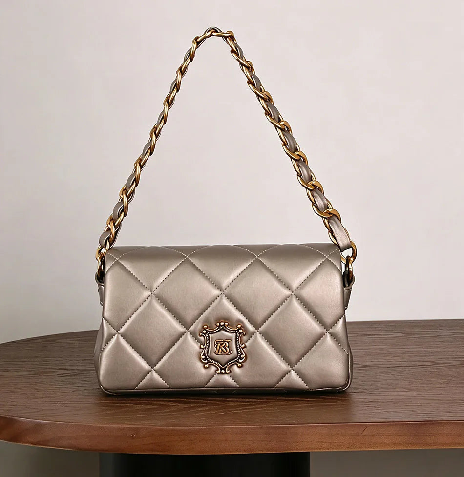 Quilted Diamond Chain Shoulder Bag