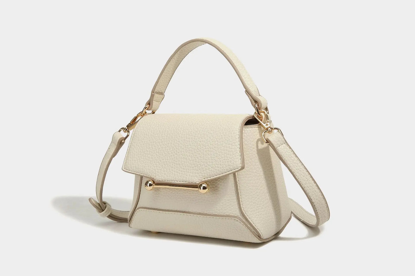 Chic Metal Bar Flap Crossbody