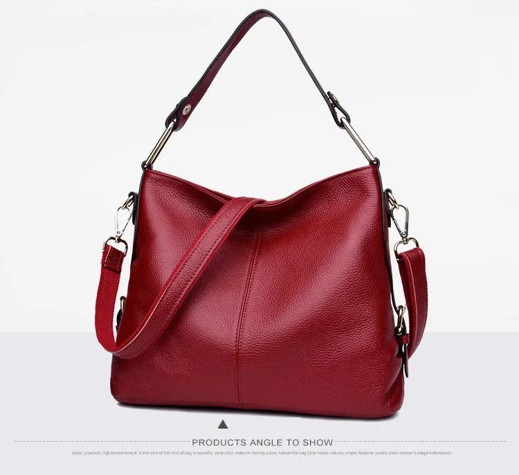 Soft Leather Casual Handbag