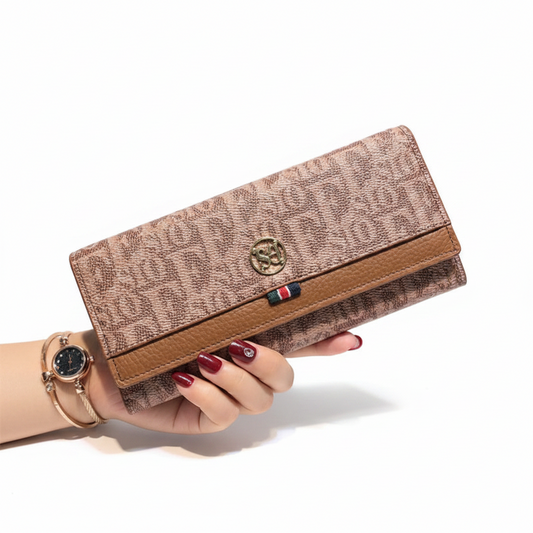 Letter Print Leather Wallet