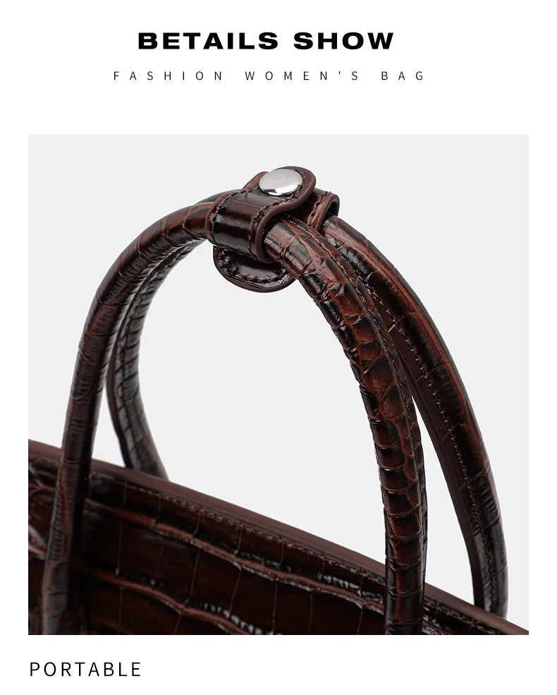 Glossy Crocodile Texture Tote Bag