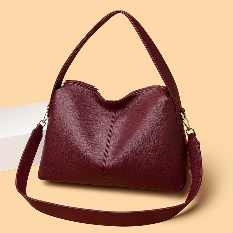 Casual Multi-Way Leather Handbag