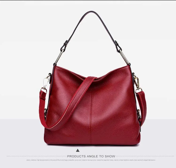 Soft Leather Casual Handbag