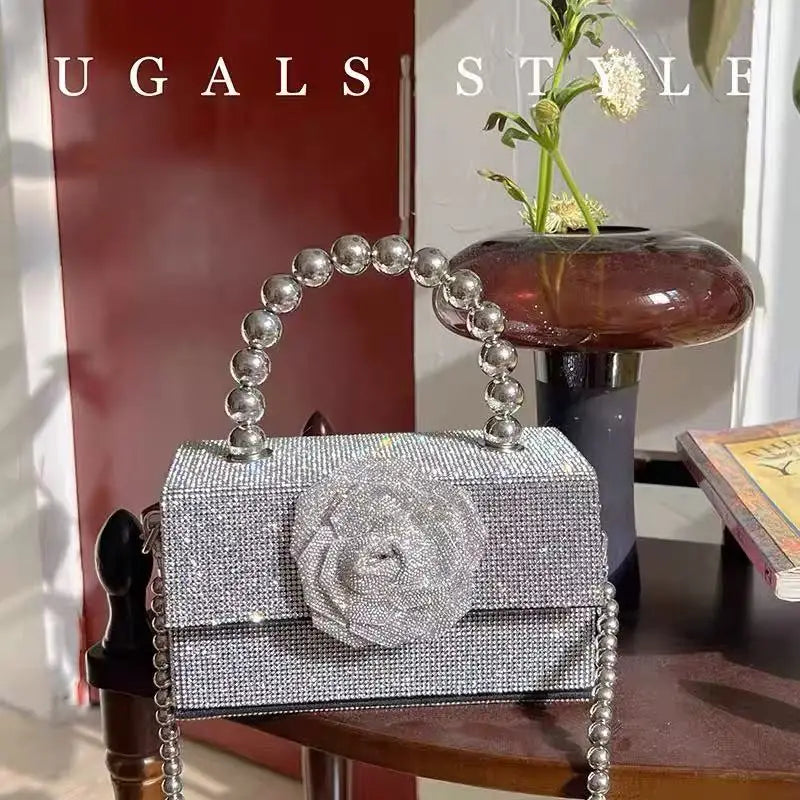 Crystal Beaded Party Box Clutch