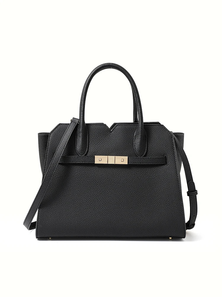 Structured Leather Shoulder Bag