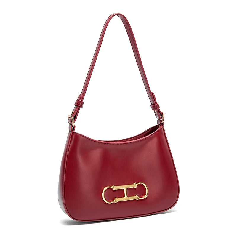 Chic Hobo Bag with Gold Hardware