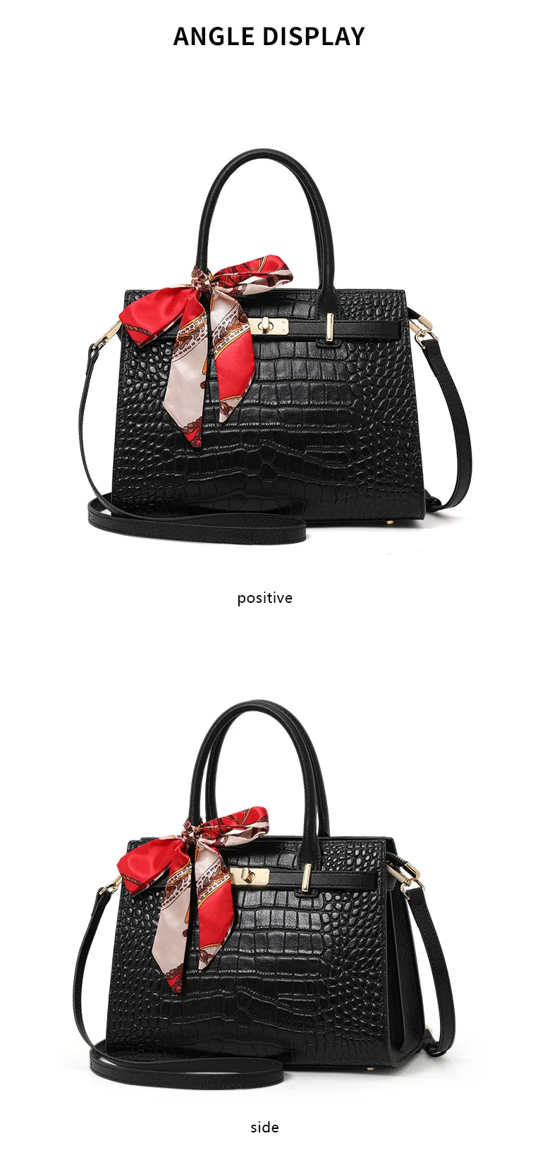 Luxury Crocodile Texture Tote Bag