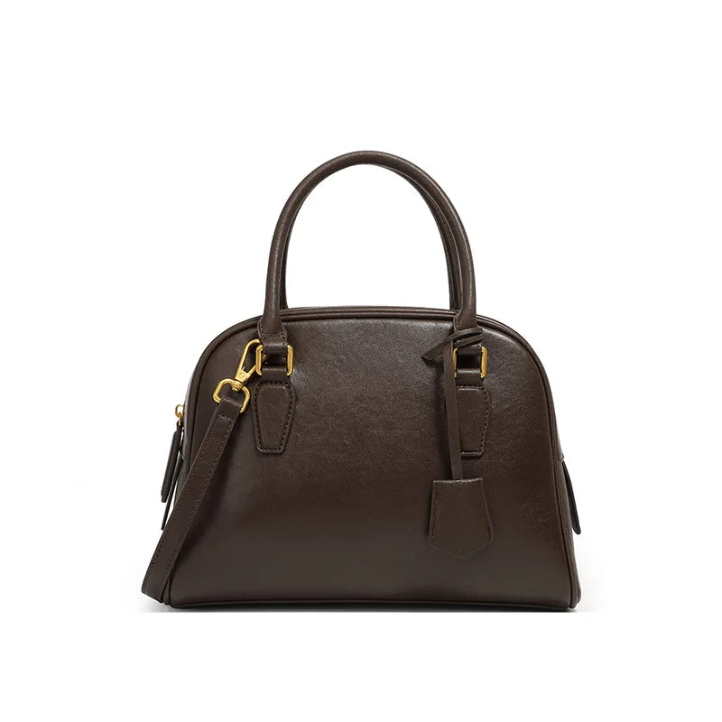 Top Handle Leather Handbag