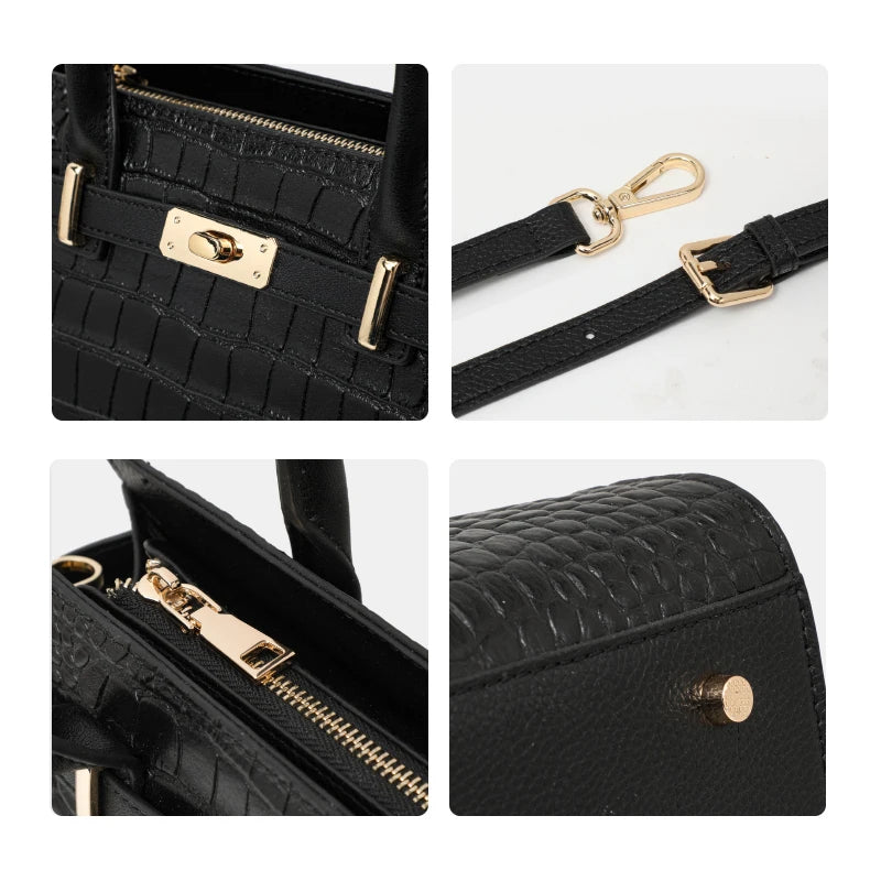 Luxury Crocodile Texture Tote Bag