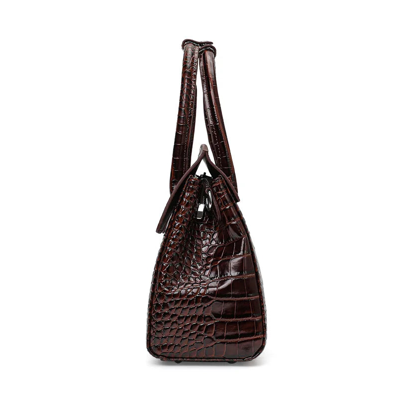 Glossy Crocodile Texture Tote Bag