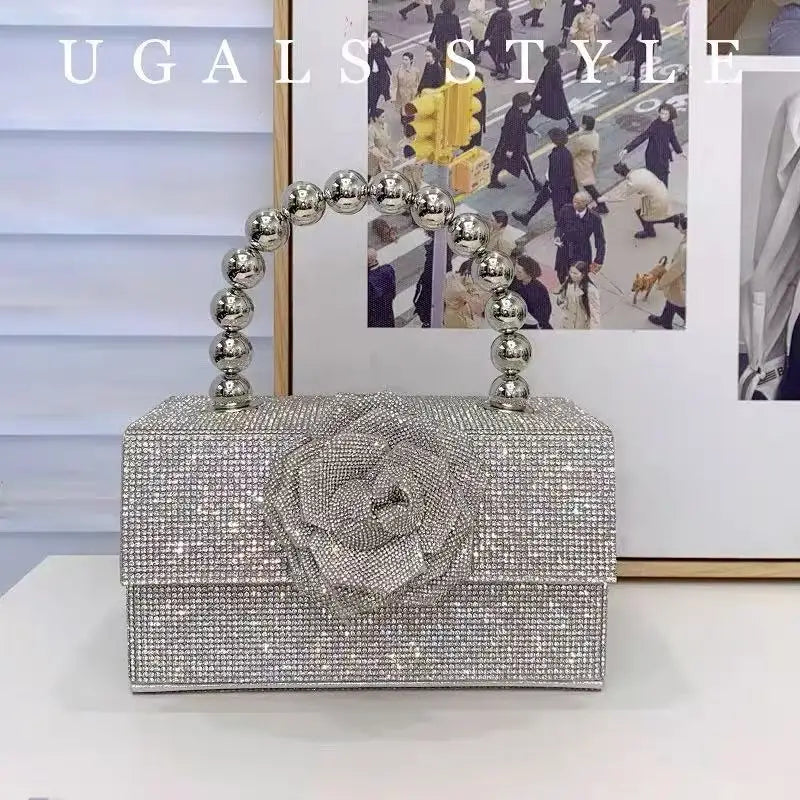 Crystal Beaded Party Box Clutch