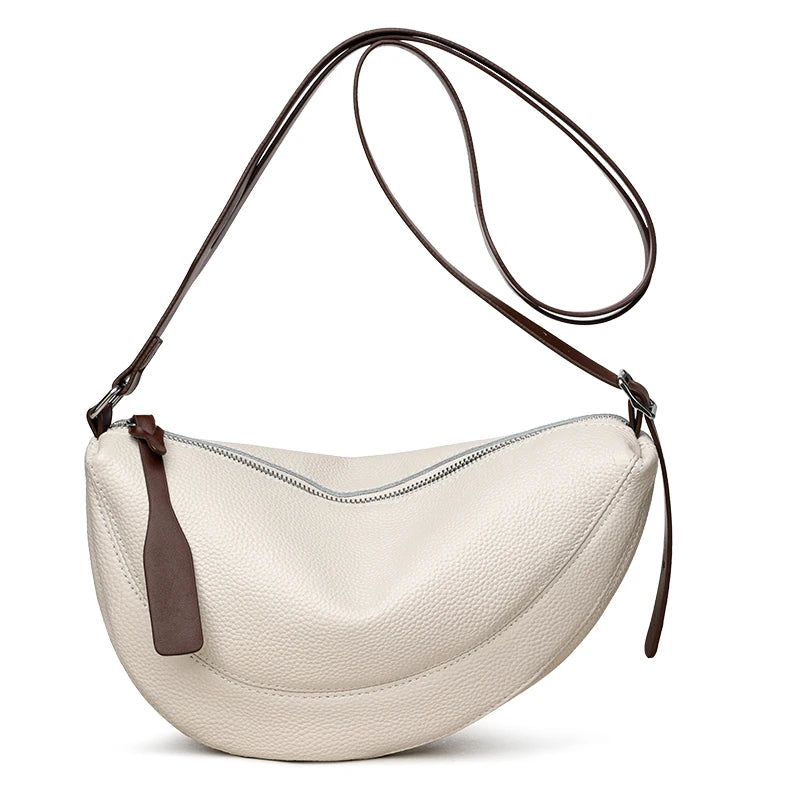Luxury Genuine Leather Half Moon Shoulder & Messenger Bag