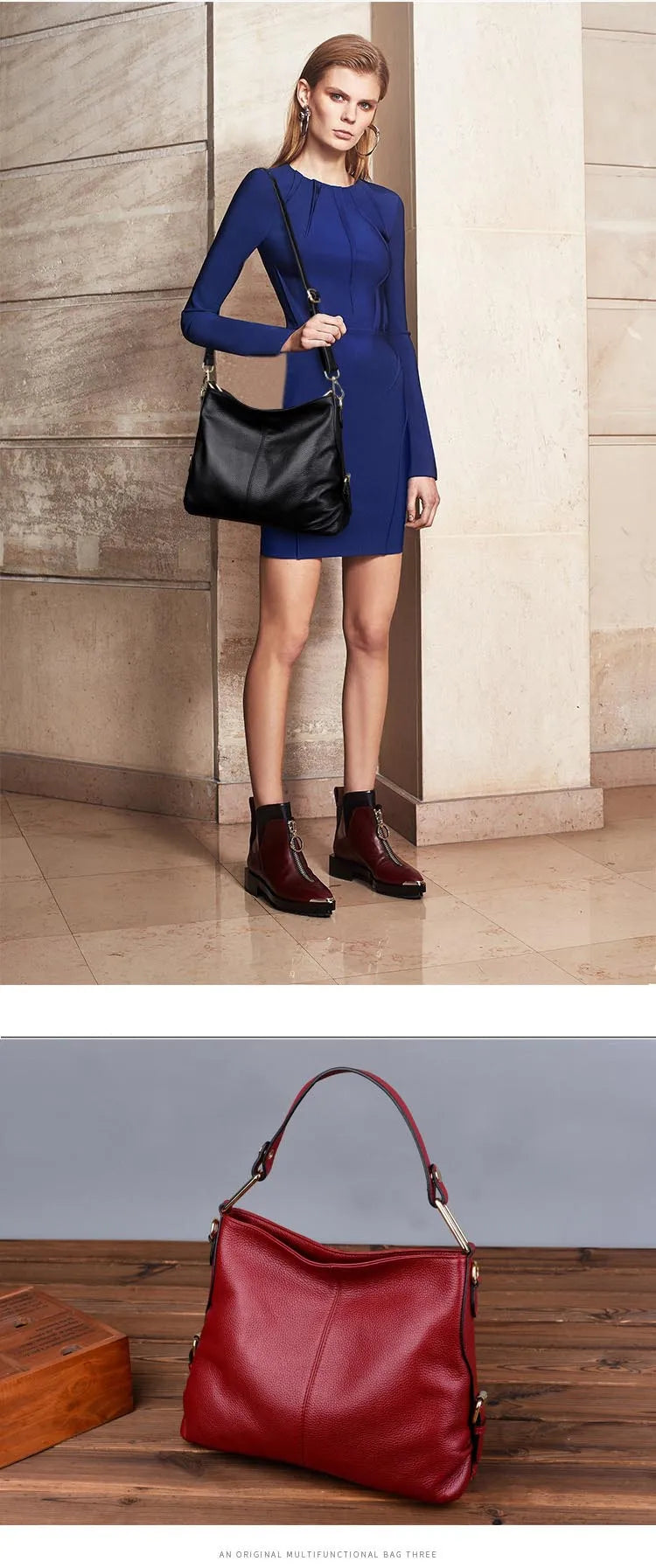 Soft Leather Casual Handbag