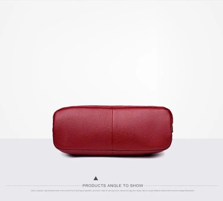 Soft Leather Casual Handbag