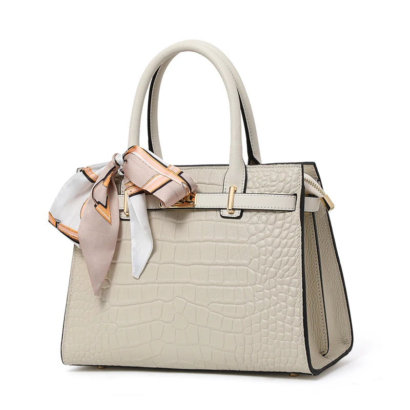 Luxury Crocodile Texture Tote Bag