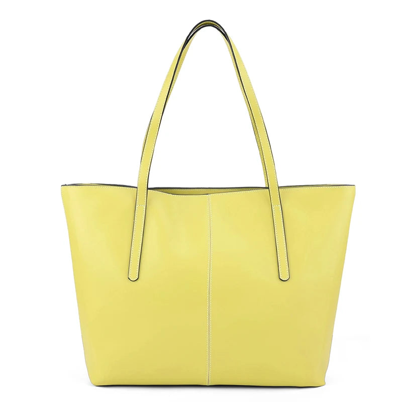 Designer Leather Shoulder Tote Bag