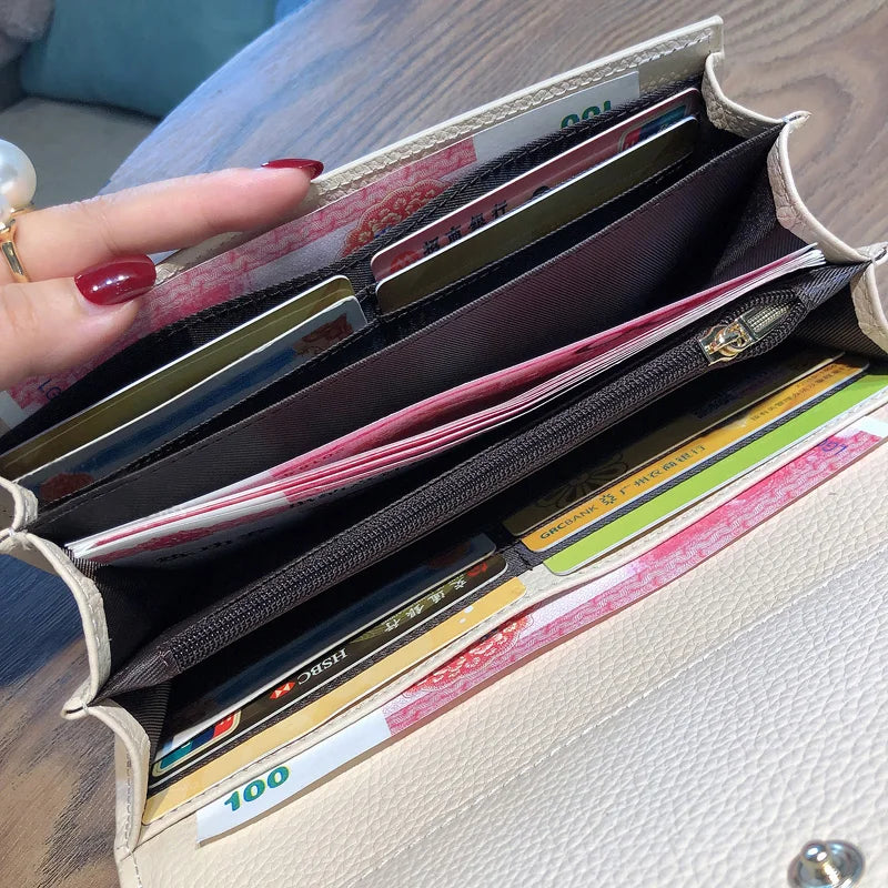 Letter Print Leather Wallet