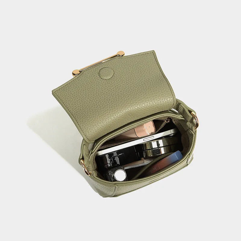 Chic Metal Bar Flap Crossbody