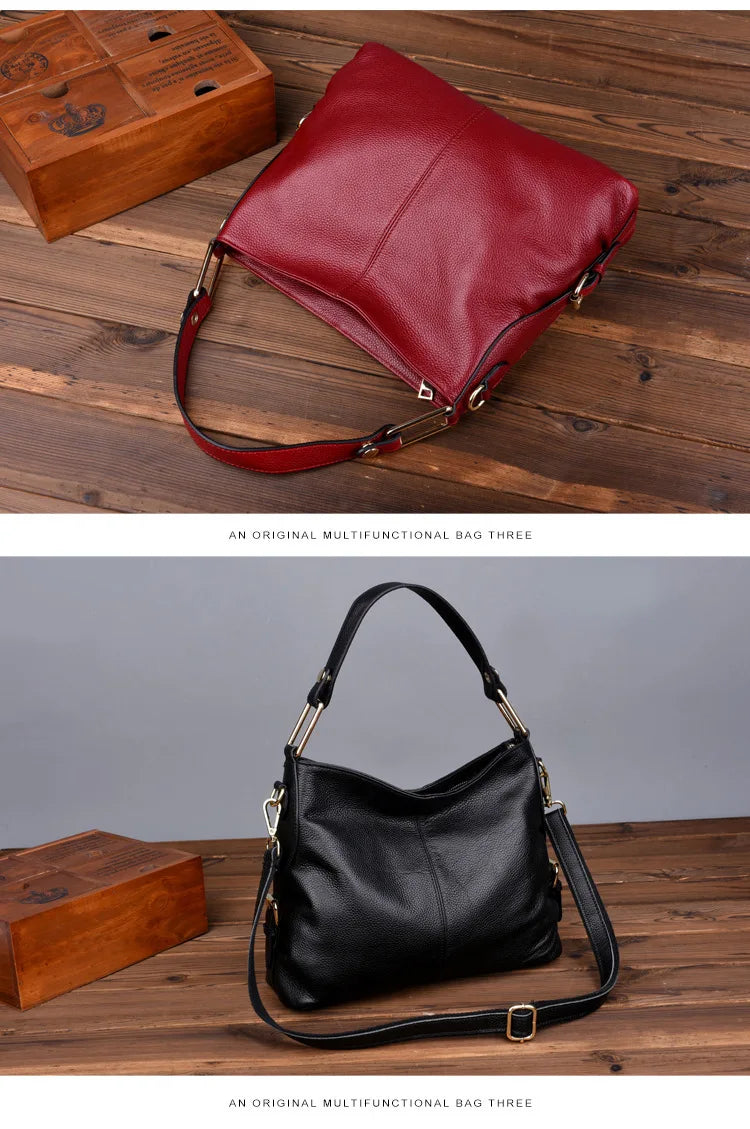 Soft Leather Casual Handbag