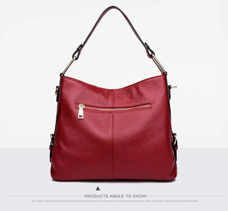 Soft Leather Casual Handbag