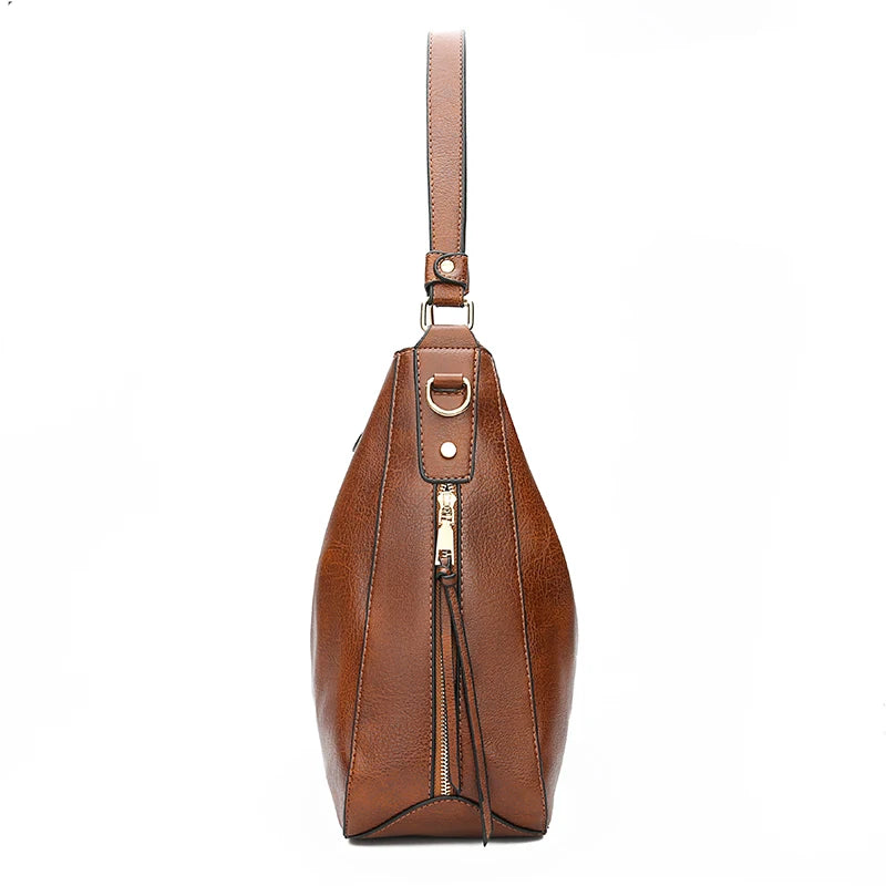 Multi-Way Pebbled Leather Handbag
