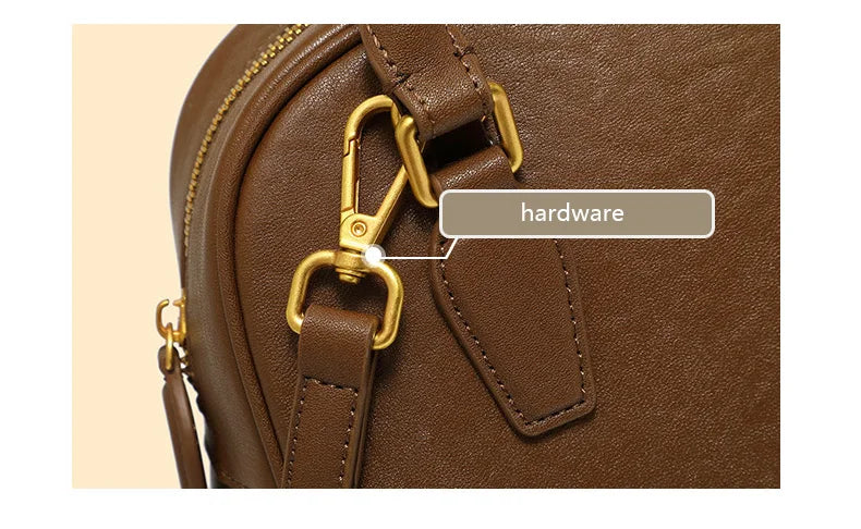 Top Handle Leather Handbag