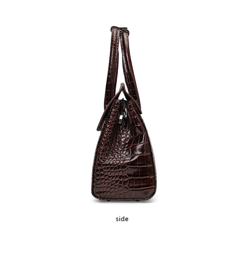 Glossy Crocodile Texture Tote Bag