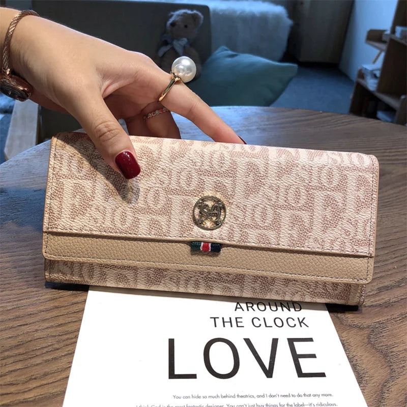 Letter Print Leather Wallet