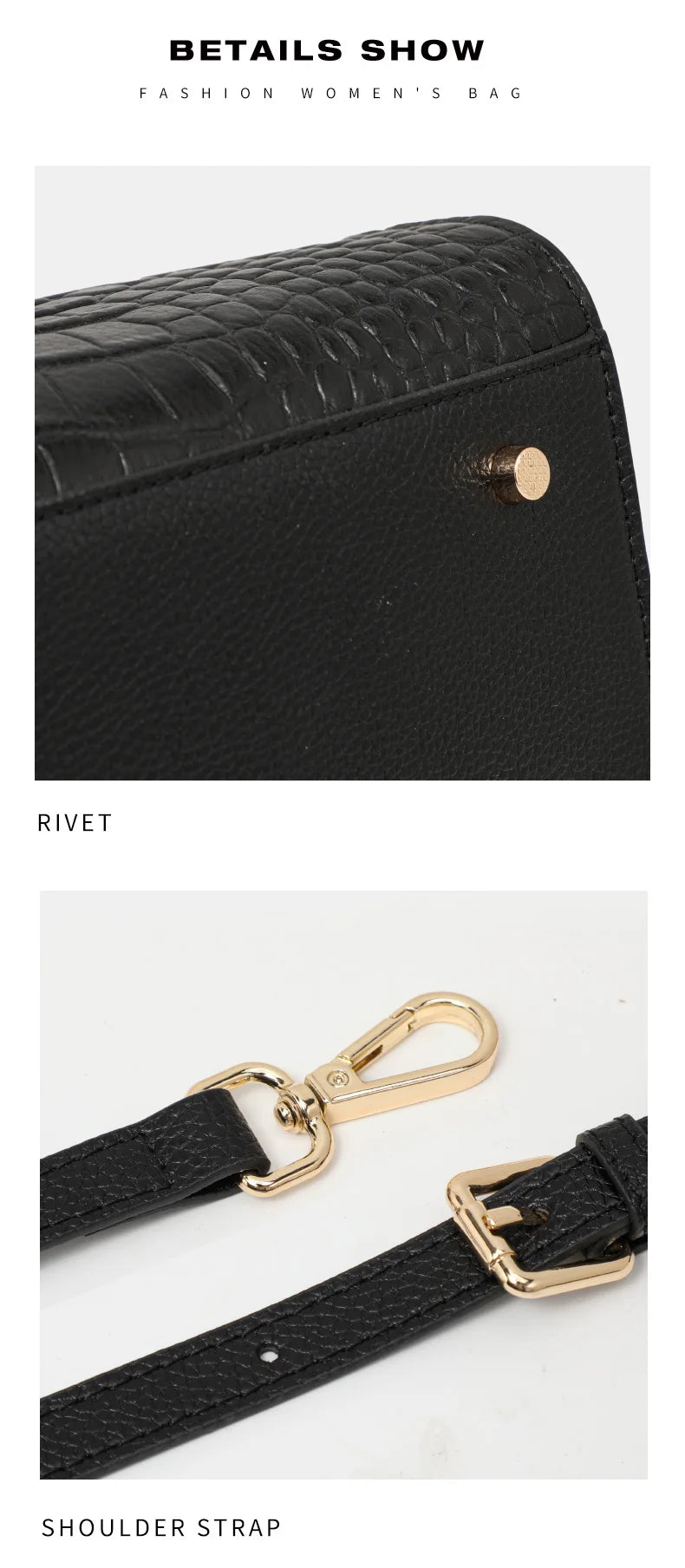 Luxury Crocodile Texture Tote Bag