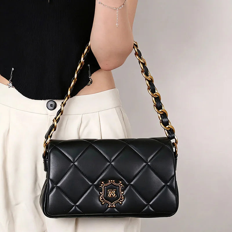 Quilted Diamond Chain Shoulder Bag